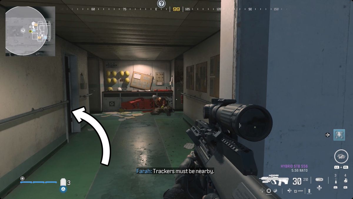 Screenshot from Call of Duty: Modern Warfare 3 with the RGL-80 location highlighted.
