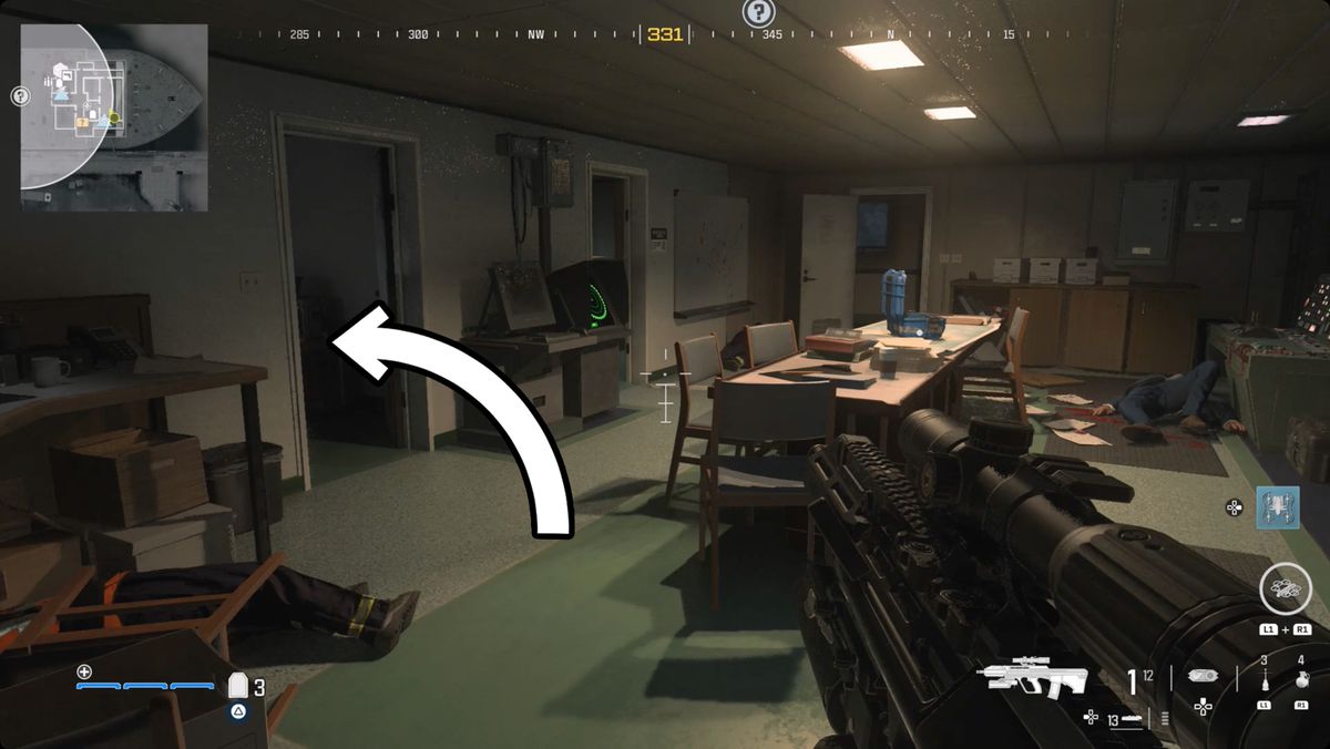 Call of Duty: Modern Warfare 3 screenshot with the KVD Enforcer location highlighted.