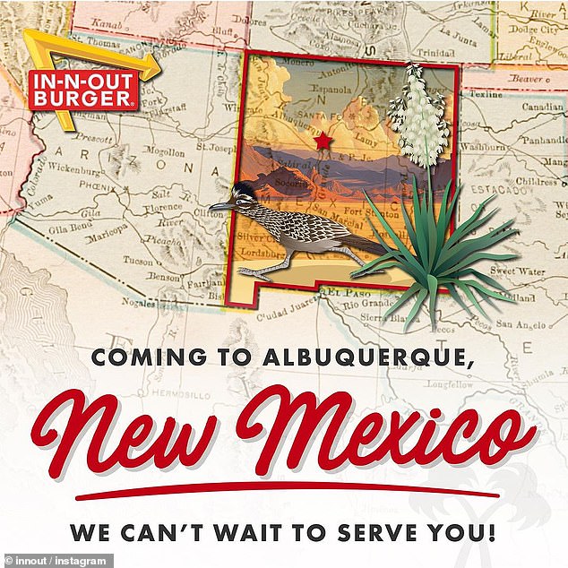 The state of New Mexico, especially the capital Albuquerque, will get a location of the Christian chain by 2026.  In-N-Out owner and president Lynsi Snynder made the announcement on Instagram on Tuesday.