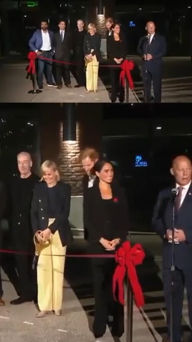 The couple cut the ribbon in central California