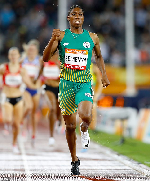 South Africa's Caster Semenya competes in the Women's 1500m final at Carrara Stadium during the 2018 Commonwealth Games