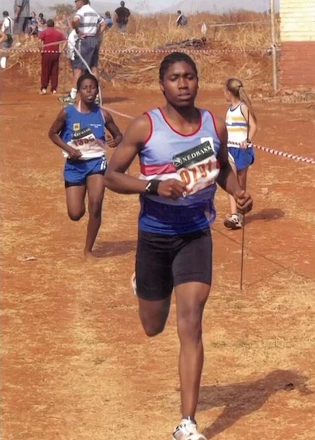 In the photo: Semenya participates in a race in her younger years