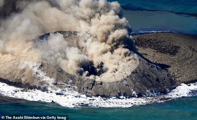 The island may become permanent if the eruption continues to cover the soft material with hard rock