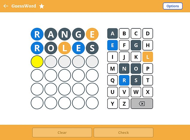 GuessWord puts a twist on the famous five-letter guessing game, but offers players one letter that appears once in the word, so they can't start every game with the same word