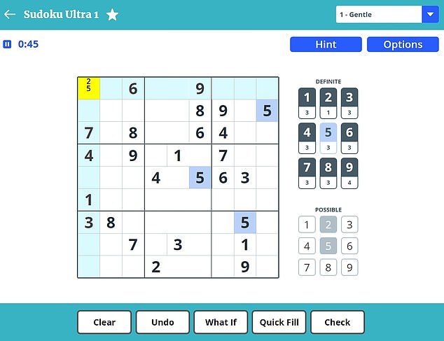 Sudoku Ultra is the most user-friendly interpretation of the classic numbers game.  This allows players to enter possible numbers in squares and delete them once a final selection has been made