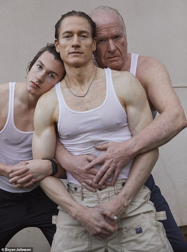 Johnson explained that the measurement of sexual function could help predict other health outcomes, such as cardiovascular fitness (he is pictured here with father and son)