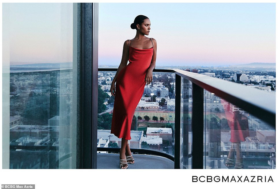 Good look: 'I am so happy with this campaign!  It felt especially special to work with BCBG on my first major campaign out of college, as my mother's first job out of college was as a sales associate at BCBG!”  she told DailyMail.com