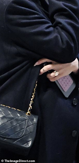 During the outing on Wednesday evening, she carried a quilted black leather bag