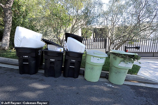 Now the house is empty and on Wednesday the rubbish bins outside were filled with mattresses and pillows as the house was cleared for another tenant