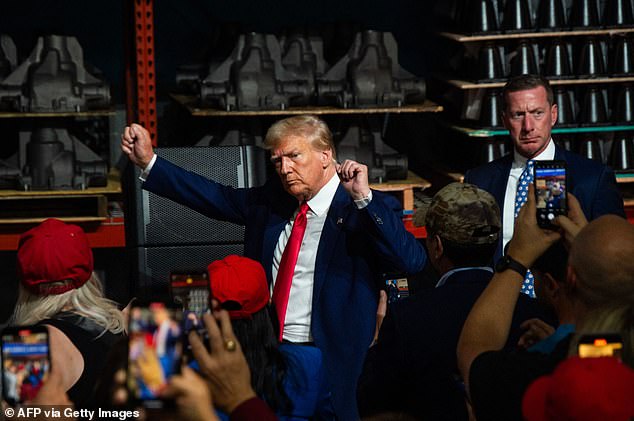 Donald Trump addressed supporters at a non-union store in Detroit in September