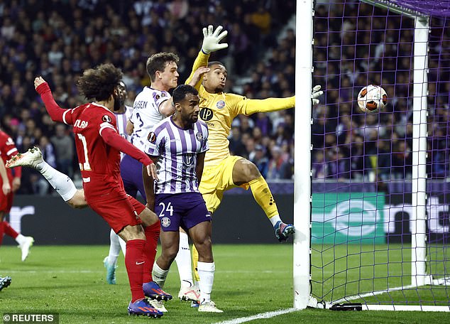 Toulouse were given a lifeline to the Reds when a Cristian Casseres own goal made it 2-1 in the 74th minute