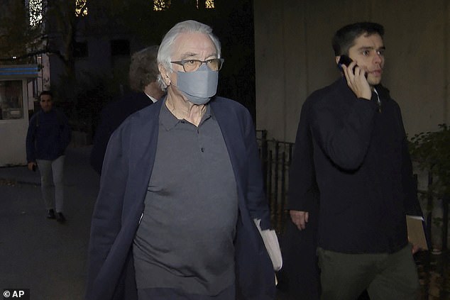 Robert De Niro outside Manhattan Federal Court Wednesday evening as closing arguments in Graham Chase Robinson's lawsuit against him moved toward a conclusion