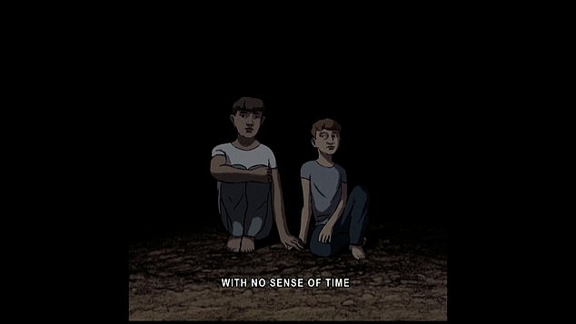 Yagil's mother previously said she fears her son and his older brother are being held in one of the terrorists' underground tunnels.  Pictured: excerpt from an animated video about the kidnapping of the boys