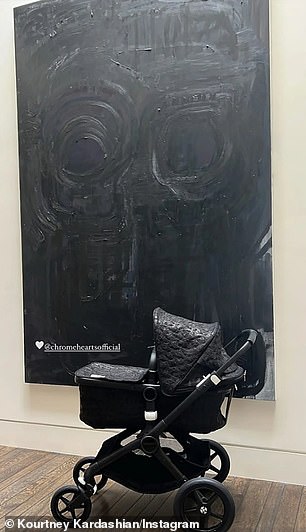 On October 1, Kardashian posted a photo of a gothic, all-black Chrome Hearts stroller