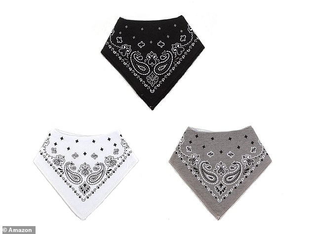 Less than $10!  The cheapest item on Kourtney's registry was the $9.99 LNGLAT '3-Pack Baby Bandana Drool Bibs', which come in black, white and gray shades