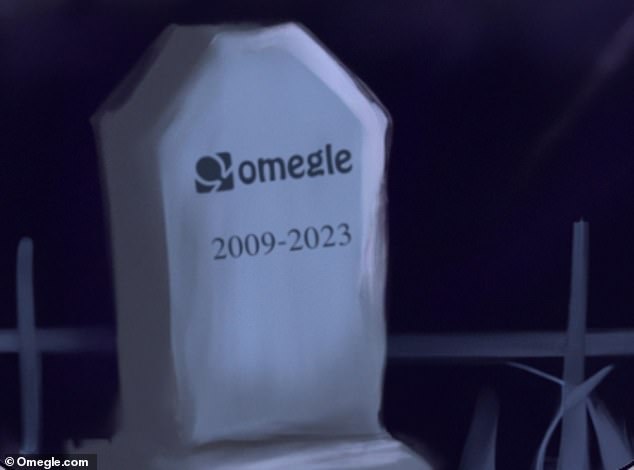 Omegle founder Leif K-Brooks announced the decision in a blog post with this image of the logo on a gravestone