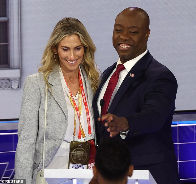 Tim Scott revealed that the mystery woman he brought on stage at the end of the debate was his girlfriend, real estate agent Mindy Noce