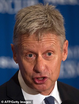 Stein, along with 2016 Libertarian Party candidate Gary Johnson (pictured) stole crucial support from Clinton in states where it mattered most