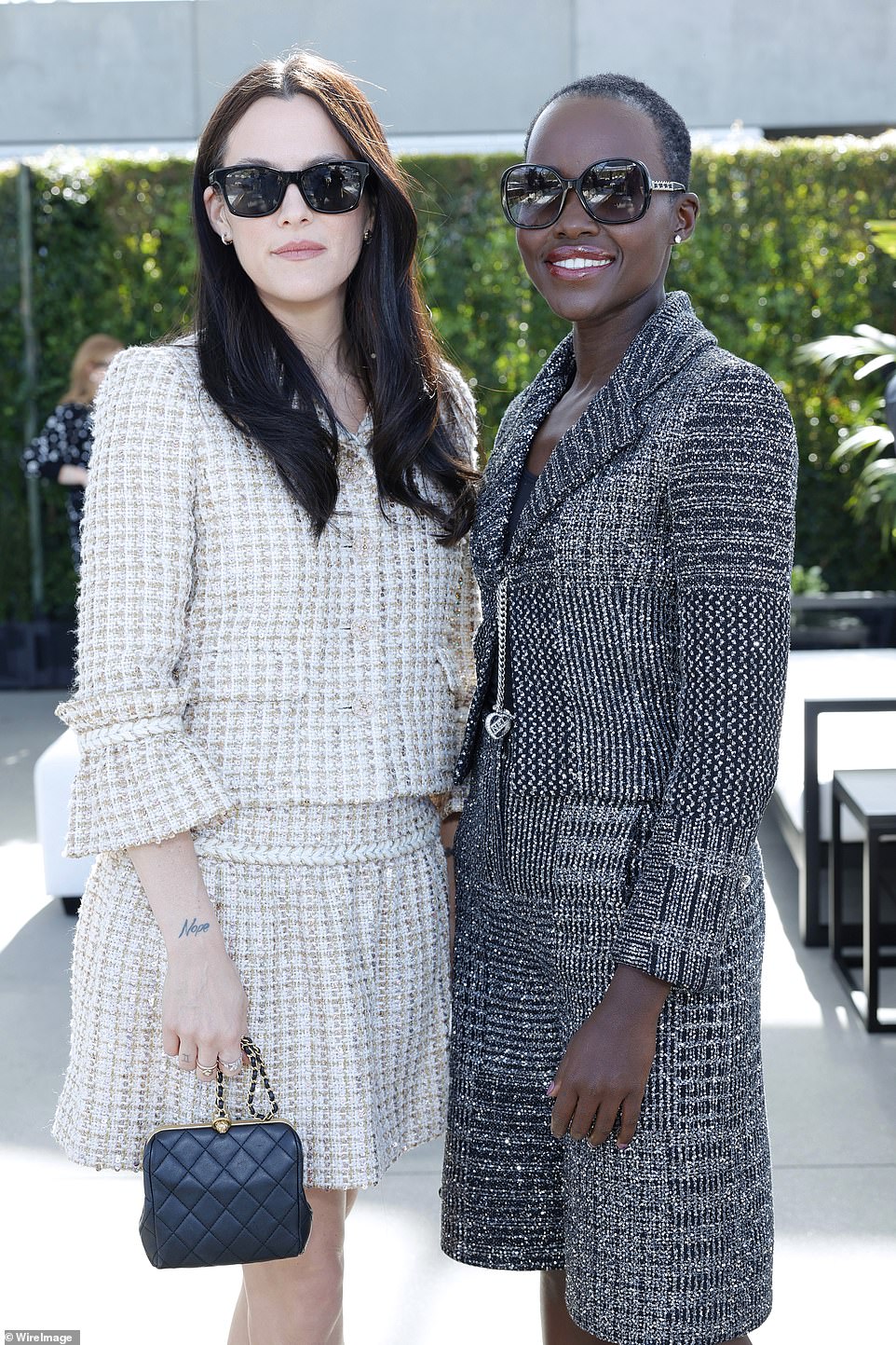 Good company: Keough and Nyong'o both flashed big smiles as they posed for a photo at the star-studded event