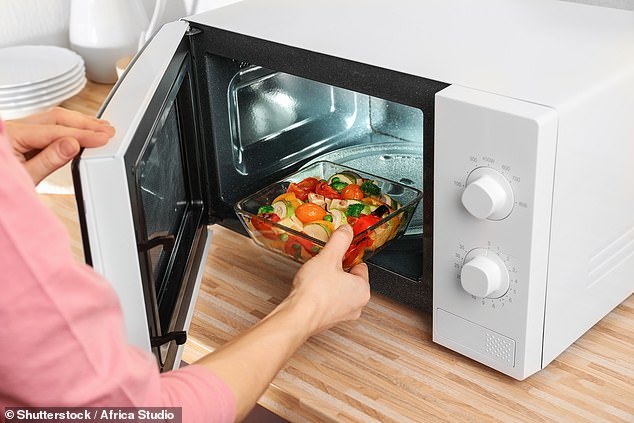 Dean uses the microwave to quickly steam vegetables with a drizzle of olive oil and a pinch of salt.  He also dries fresh herbs in the device and says they last up to three months