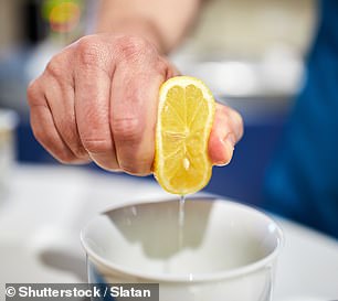 Dean also microwaved a whole lemon for 20 seconds to extract more juice, as the membrane is more 'relaxed' when slightly warm