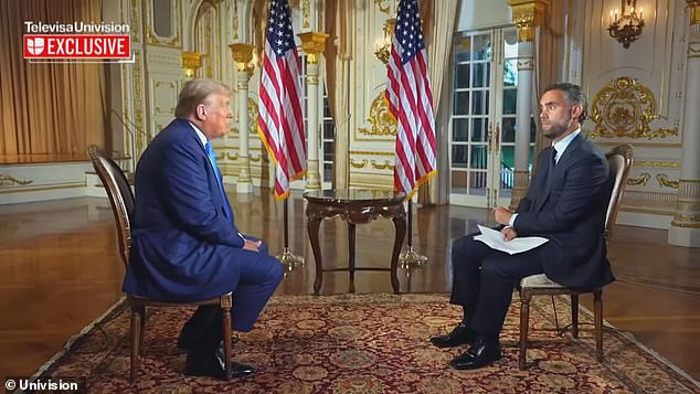 Trump sat down for a wide-ranging interview with the Spanish-language network as he takes steps to win over the Latino electorate ahead of next year's presidential election