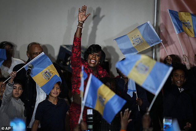 Democrat Cherelle Parker (pictured) was elected Philadelphia's 100th mayor in a landslide vote Tuesday night, after serving in office at the state and local level.