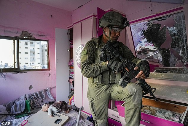 The Israeli army claimed to have found a missile and drone production site next to a child's bedroom in the Sheikh Radwan neighborhood of northern Gaza.