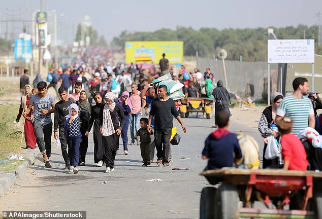 Palestinians continue to flee the epicenter of fighting in northern Gaza for the relative safety of the south