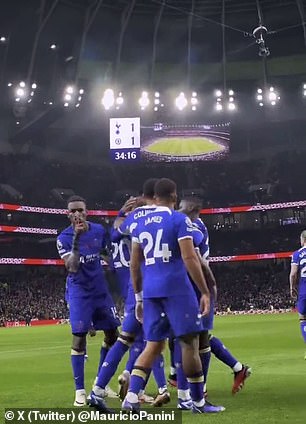 The striker appeared to throw a missile at teammate Cole Palmer and the Chelsea players who were celebrating their opening goal