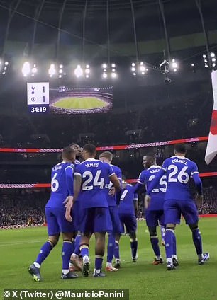 The striker appeared to throw a missile at teammate Cole Palmer and the Chelsea players who were celebrating their opening goal