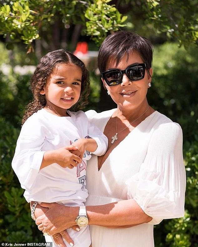 Good grandma: Kris Jenner was the first when she posted a heartfelt message on Instagram.  'Congratulations to my beautiful granddaughter Dream!!!!'  said the mother.  “You are my Dream Girl and I am so blessed to be your Grandma!!!!”