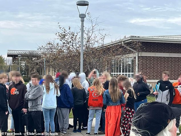 Despite warnings from the school, groups of students took part in the strike in support of Akroyd