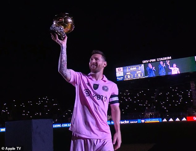 The World Cup winner was presented to the public at the DRV PNK Stadium before kick-off