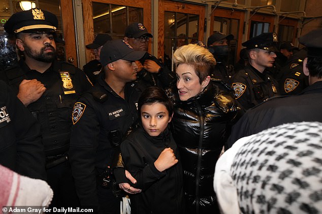 Large numbers of NYPD officers were stationed in the city during the protests