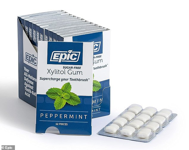 She explained that xylitol gum has benefits such as its hygroscopic property, which helps your mouth produce saliva, which 