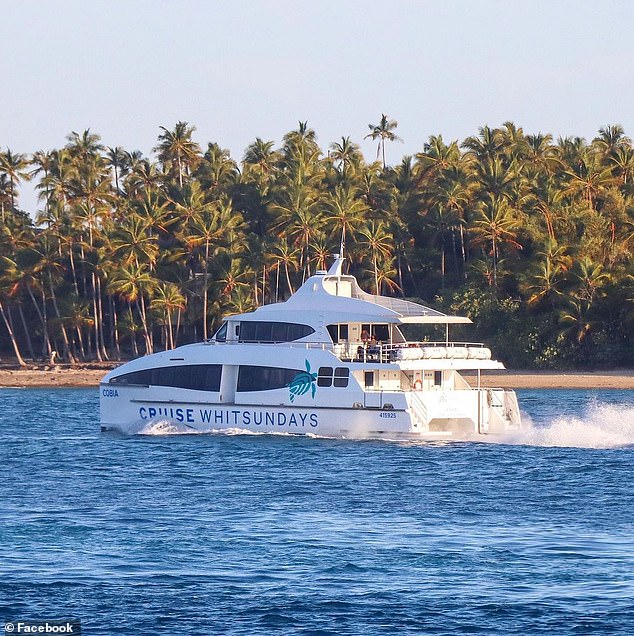 The grieving couple also went on a boat trip with Cruise Whitsundays