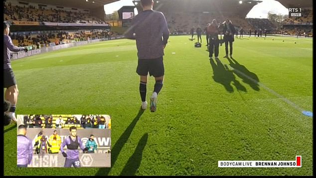 Johnson shared footage of Spurs completing group exercises ahead of the 12.30pm kick-off