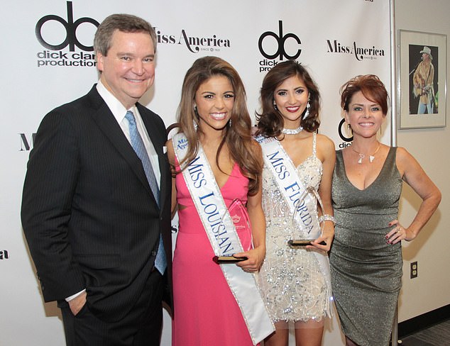 Haskell III is seen with Miss America contestants in 2017