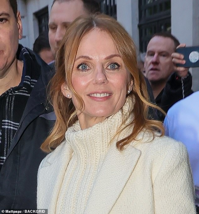 Support: Geri joined Dermot O'Leary on his breakfast show and was greeted by crowds of adoring fans waiting outside the building