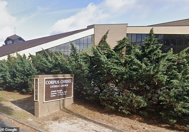 Crow was a priest at Corpus Christi Catholic Church (pictured) in Mobile, Alabama