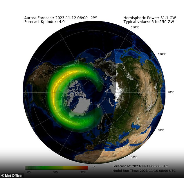 Although the northern lights are mostly seen at high latitudes, coronal mass ejections caused by intense solar activity could make it possible to detect the spectacle farther south.