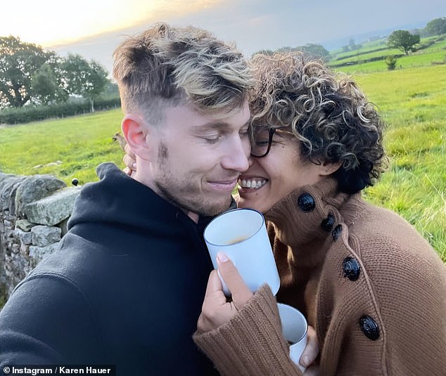 Split: Karen Hauer and her estranged husband Jordan Wyn-Jones married last year, but split after just 16 months after a difficult time