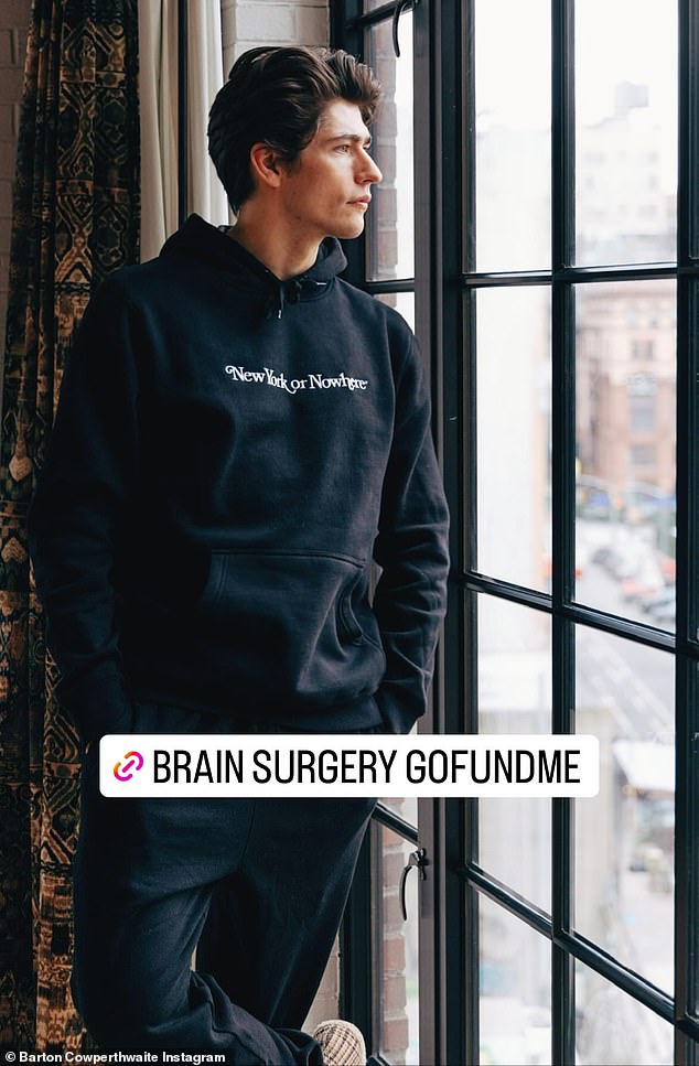 Support: The actor and his family have set up a Go Fund Me account to help cover costs during his recovery following offers of support from friends and fans.  “Brain surgery is not cheap and I think it would be incredibly helpful for me if my family could be close by,” he said