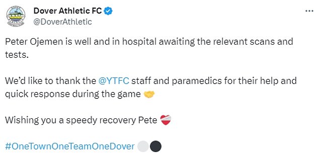 1699747934 58 Dover Athletic defender Peter Ojemen 22 suffers serious head injuries