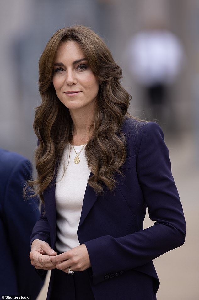 Kate Middleton paid tribute to her children when she wore a necklace with their initials during a visit to a Surrey prison in September