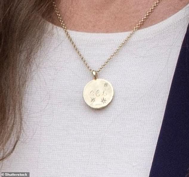 The Princess of Wales, 41, opted for the £1,070 gold chain engraved with 'GCL' for Prince George, Princess Charlotte and Prince Louis, which she received on her 38th birthday.