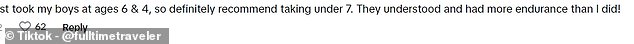 More than 200 comments were left by parents, with some agreeing with Lala's advice about 'children under seven', while others were skeptical, claiming their own young children had no problems