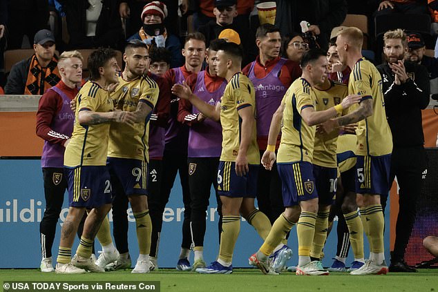 RSL's Diego Luna (second from left) scored the equalizer and forced a penalty shootout