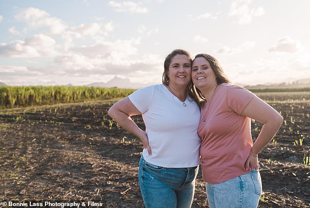 Amylee's sister Katie (left) helped her through the trauma of losing her baby and continues to help her cope with the loss